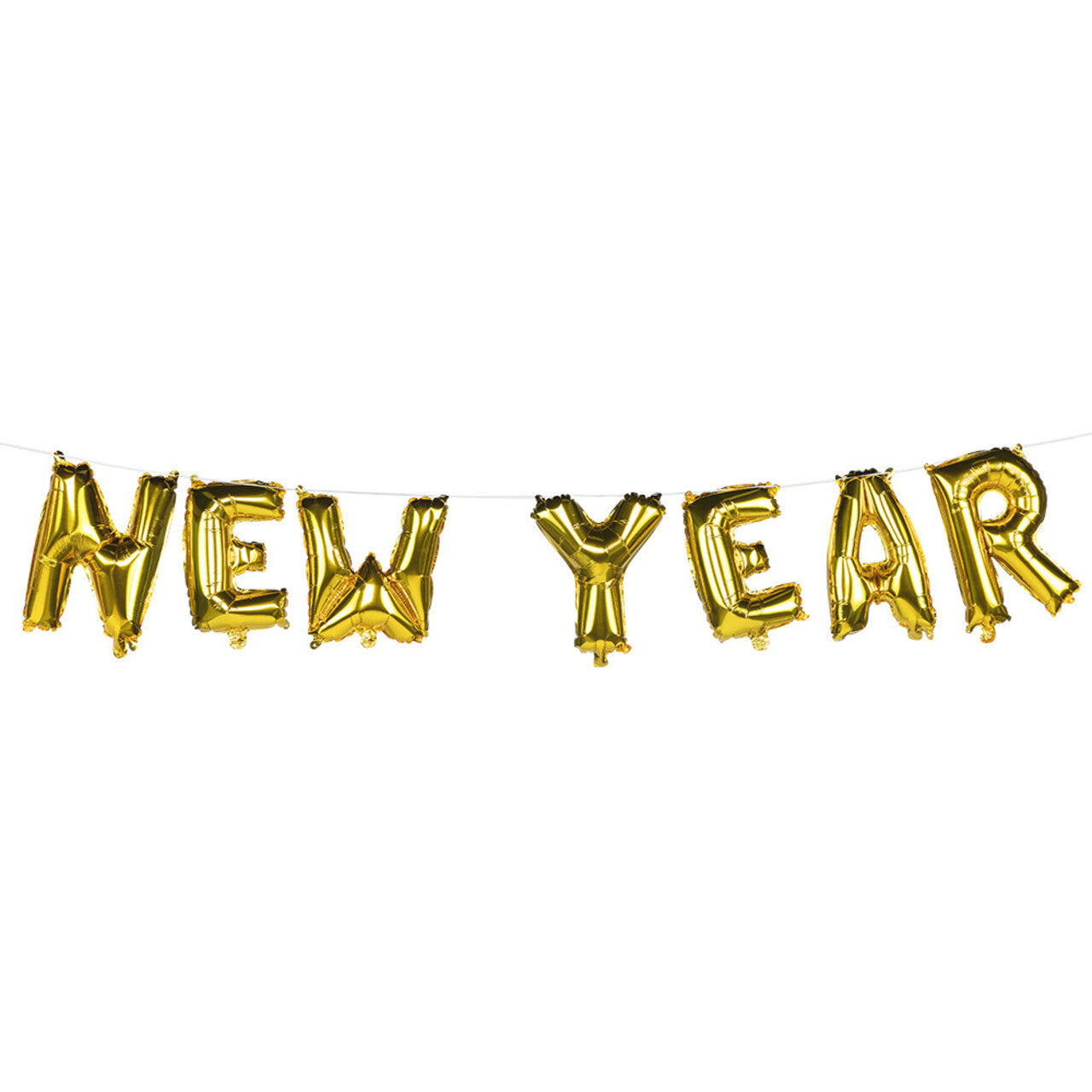 Op deze afbeelding zie je een Decoratie, van het merk Boland. Folieballon Slinger Happy New Year Goud