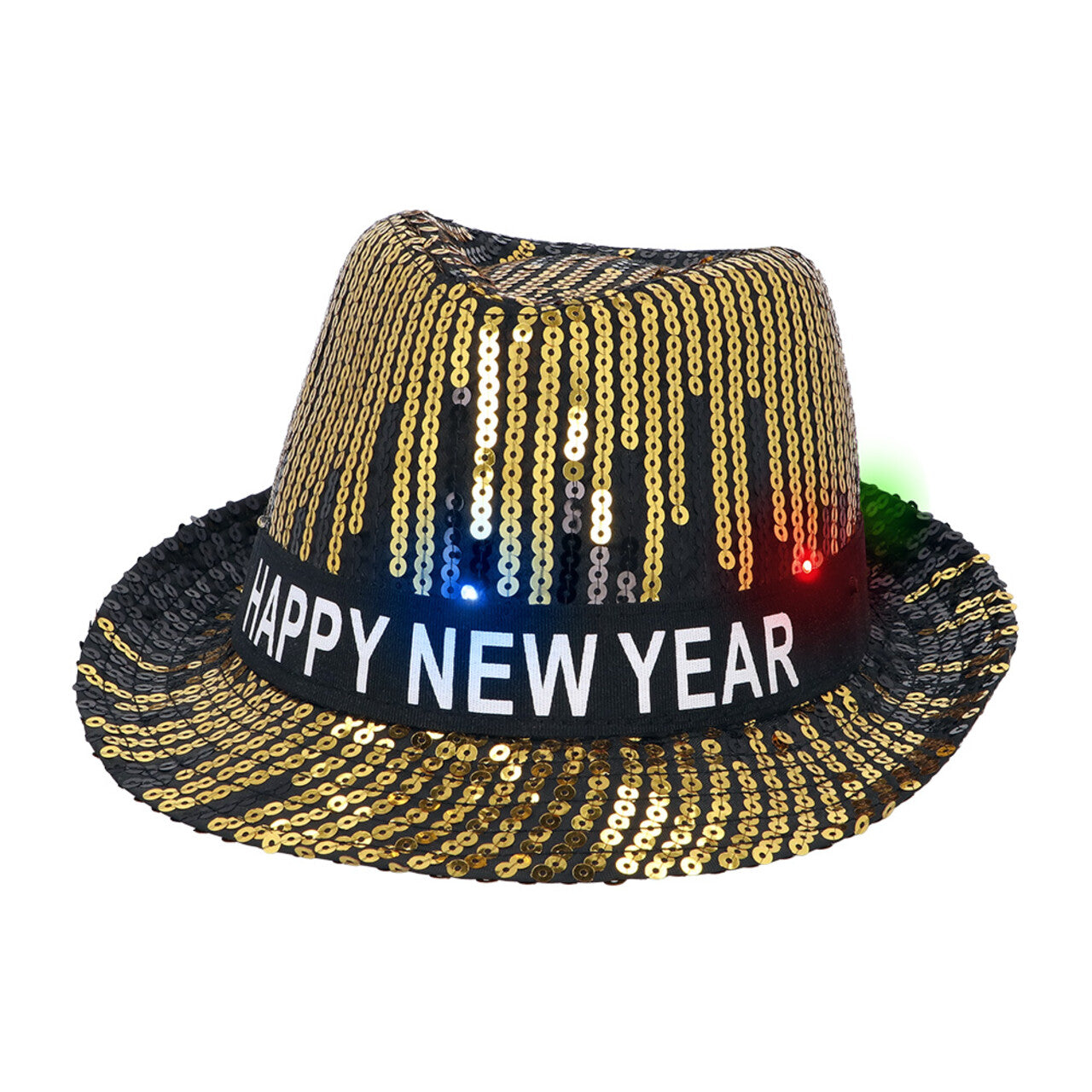 Op deze afbeelding zie je een Accessoires, van het merk Boland. Gouden Happy New Year Hoed Met Licht