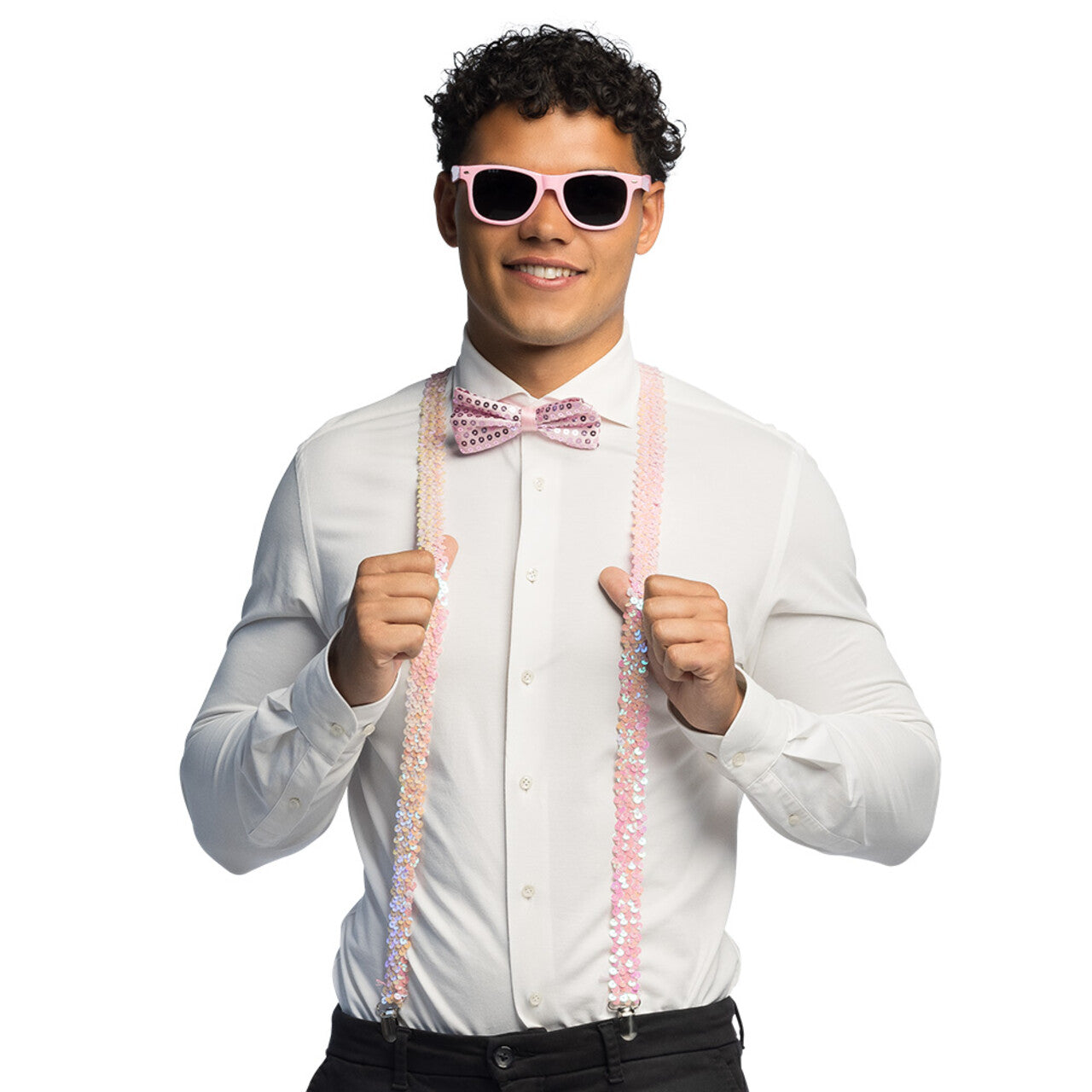 Op deze afbeelding zie je een Accessoires, van het merk Boland. Party Pailletten Set Roze