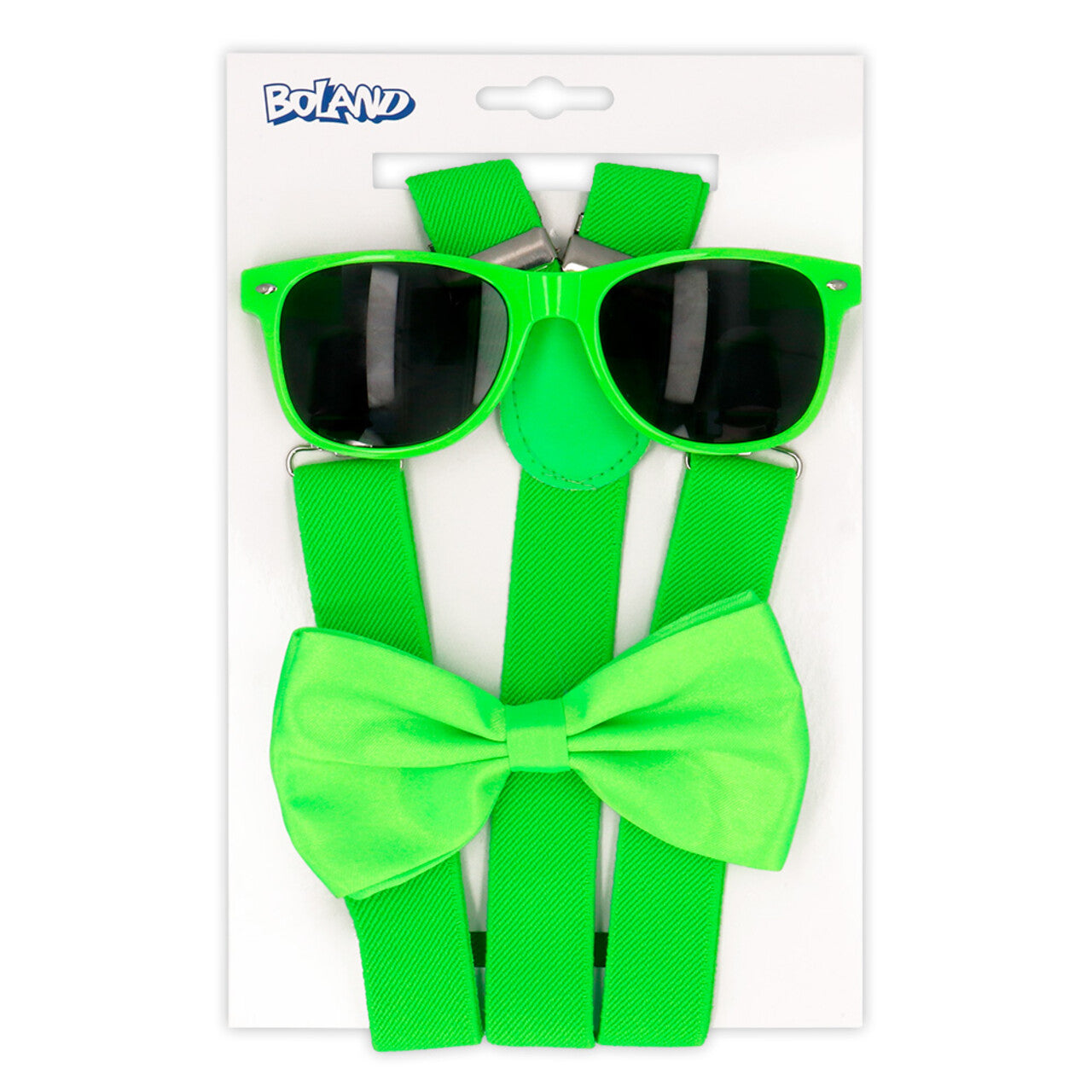 Op deze afbeelding zie je een Accessoires, van het merk Boland. Gentleman Party Set Neongroen