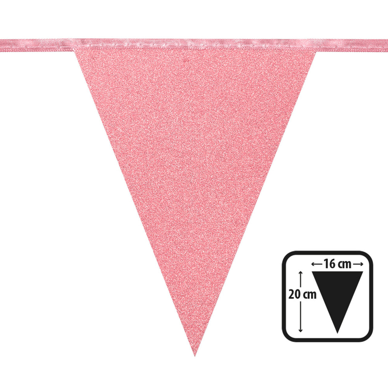 Op deze afbeelding zie je een Decoratie, van het merk Boland. Kartonnen Vlaggenlijn Glitter Rosé / Goud