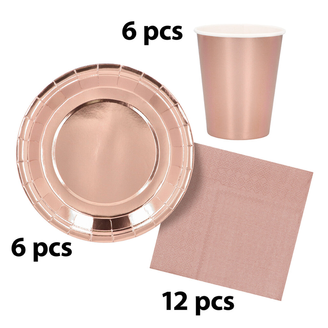 Op deze afbeelding zie je een Decoratie, van het merk Boland. Papieren Feestservies Set Roségoud
