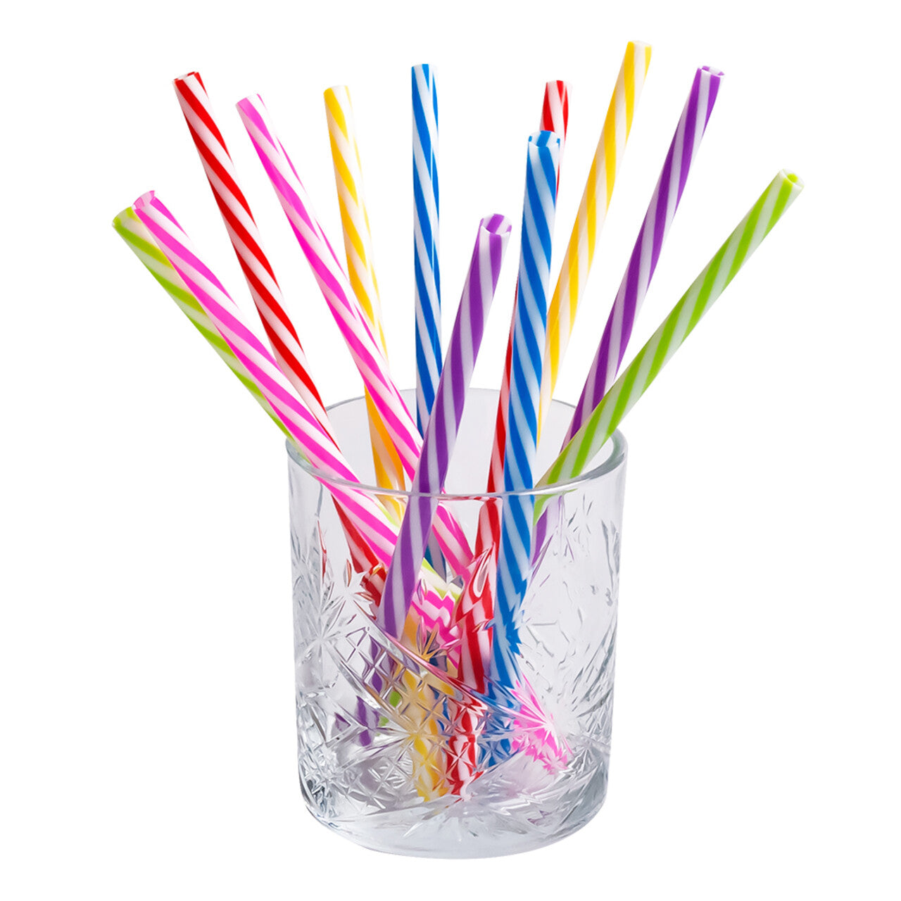 Op deze afbeelding zie je een Decoratie, van het merk Boland. Set 12 Stuks Herbruikbare Plastic Feest Rietjes Met Borsteltje