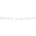 Kartonnen Glitter Letterslinger Happy Birthday Zilver