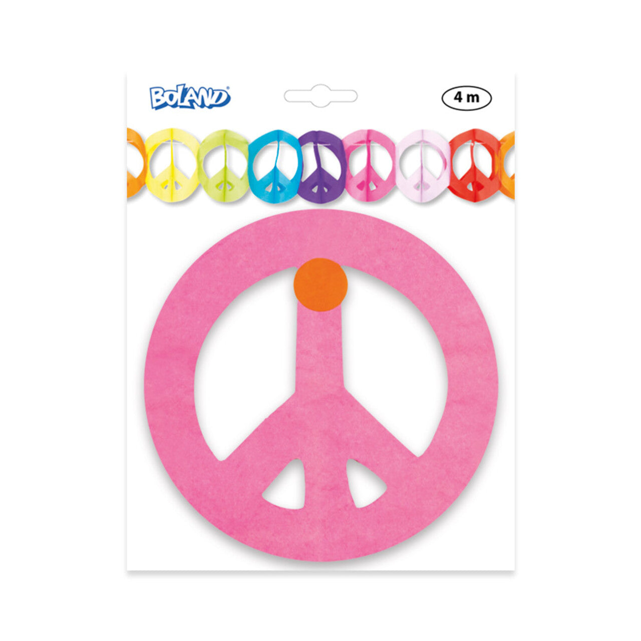 Op deze afbeelding zie je een Decoratie, van het merk Boland. Papieren Slinger Hippie Peace
