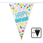 Op deze afbeelding zie je een Decoratie, van het merk Boland. Vlaggenlijn Happy Birthday Confetti