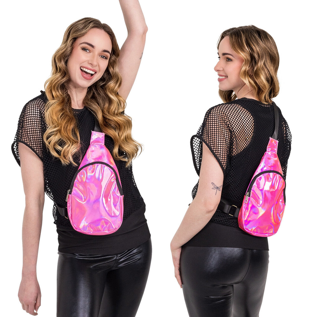 Op deze afbeelding zie je een Accessoires, van het merk Boland. Crossbody Tas Holo Yolo Roze