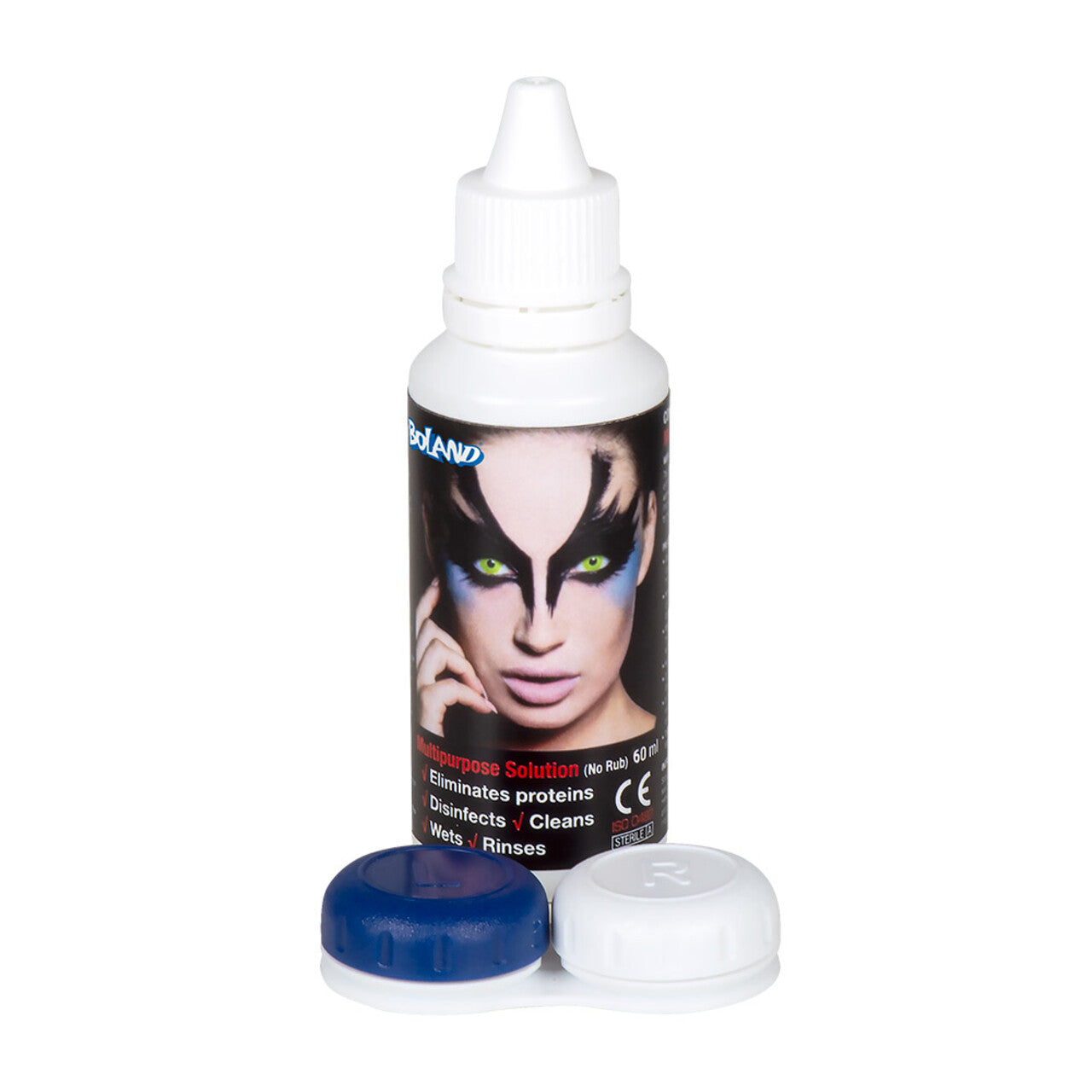 Op deze afbeelding zie je een Accessoires, van het merk Boland. Lenzenvloeistof 60 Ml En Houder