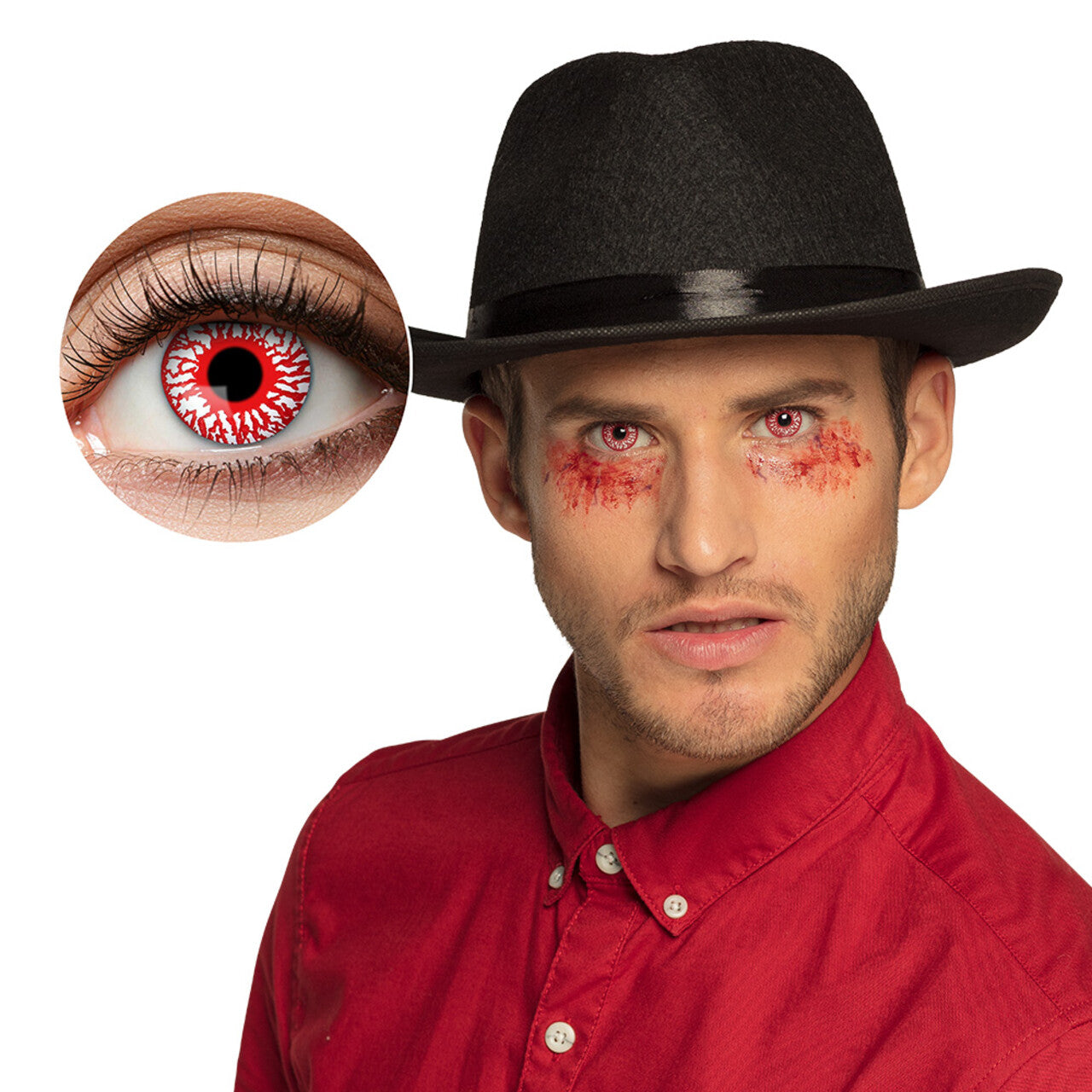Op deze afbeelding zie je een Accessoires, van het merk Boland. Weeklenzen Outraged Rode Woeste Ogen