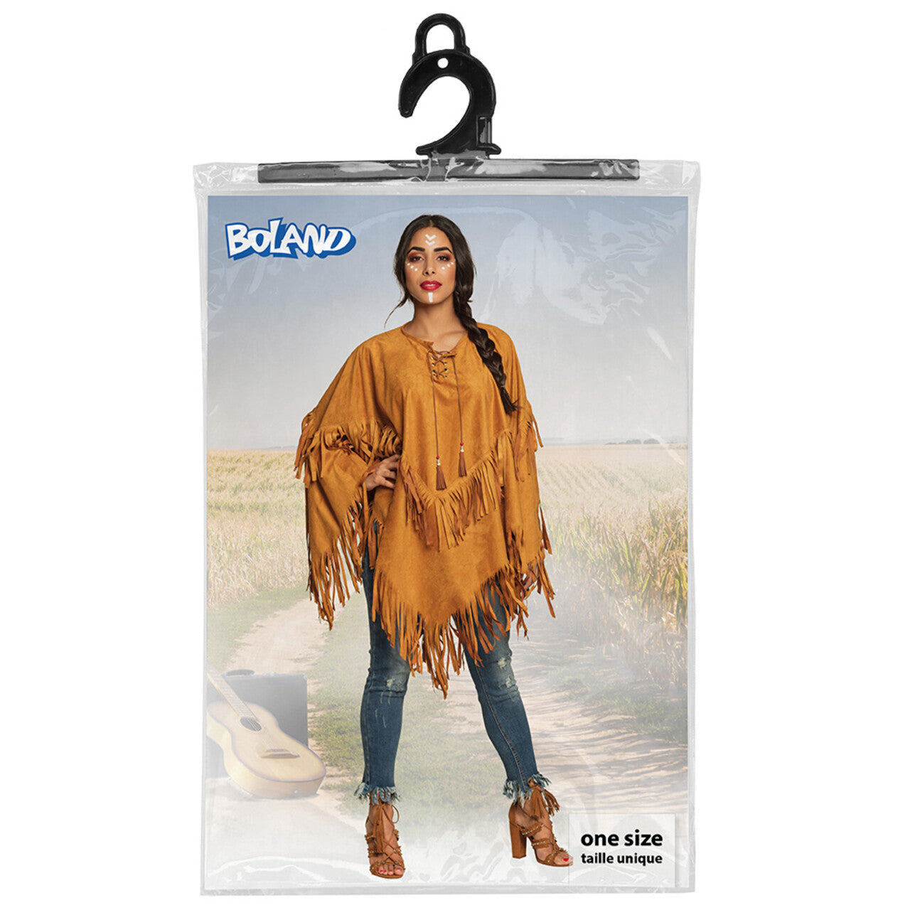 Op deze afbeelding zie je een Kostuums, van het merk Boland. Poncho Bohemian Vrouw