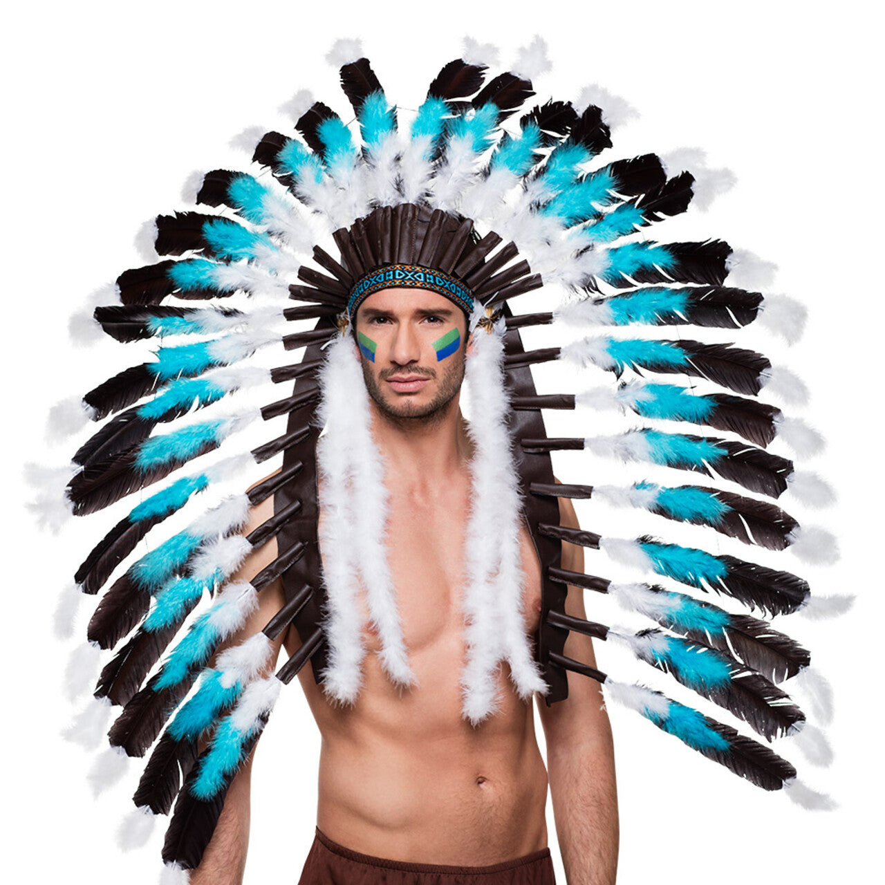 Op deze afbeelding zie je een Accessoires, van het merk Boland. Indianen Hoofdtooi Snow Wolf