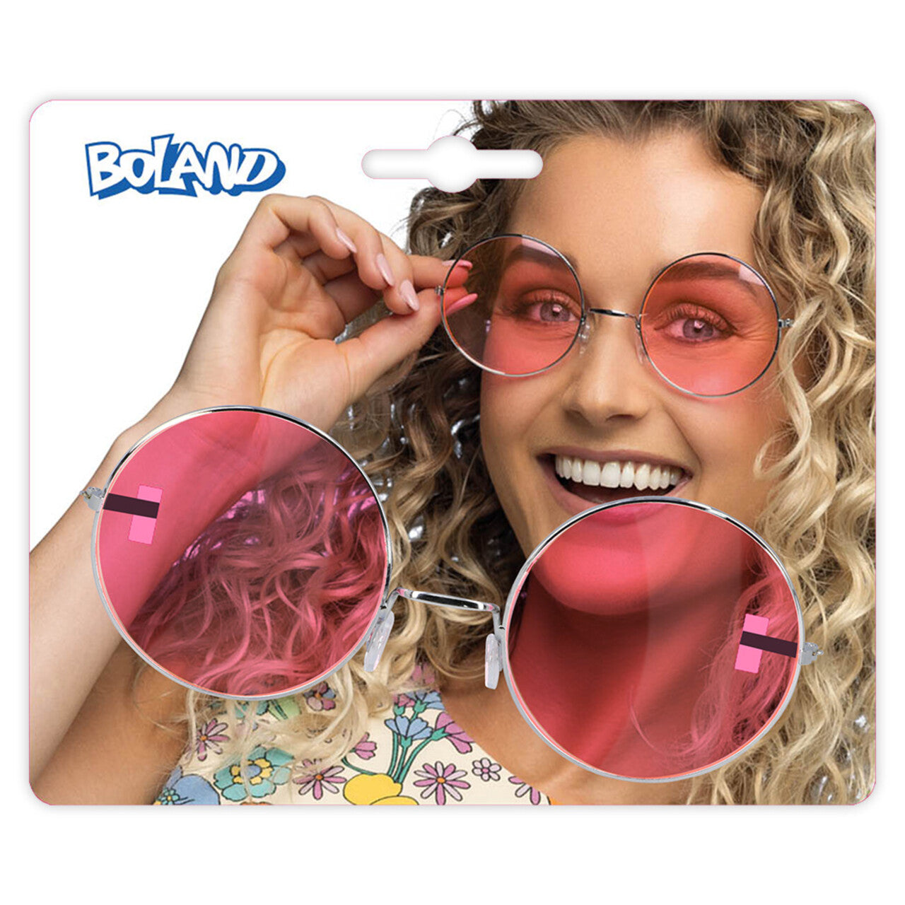 Op deze afbeelding zie je een Accessoires, van het merk Boland. Partybril Hippie XL Roze