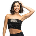 Top Sparkle Schwarz Damen