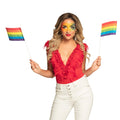 Satz 6 Papier-Handfahnen Regenbogen