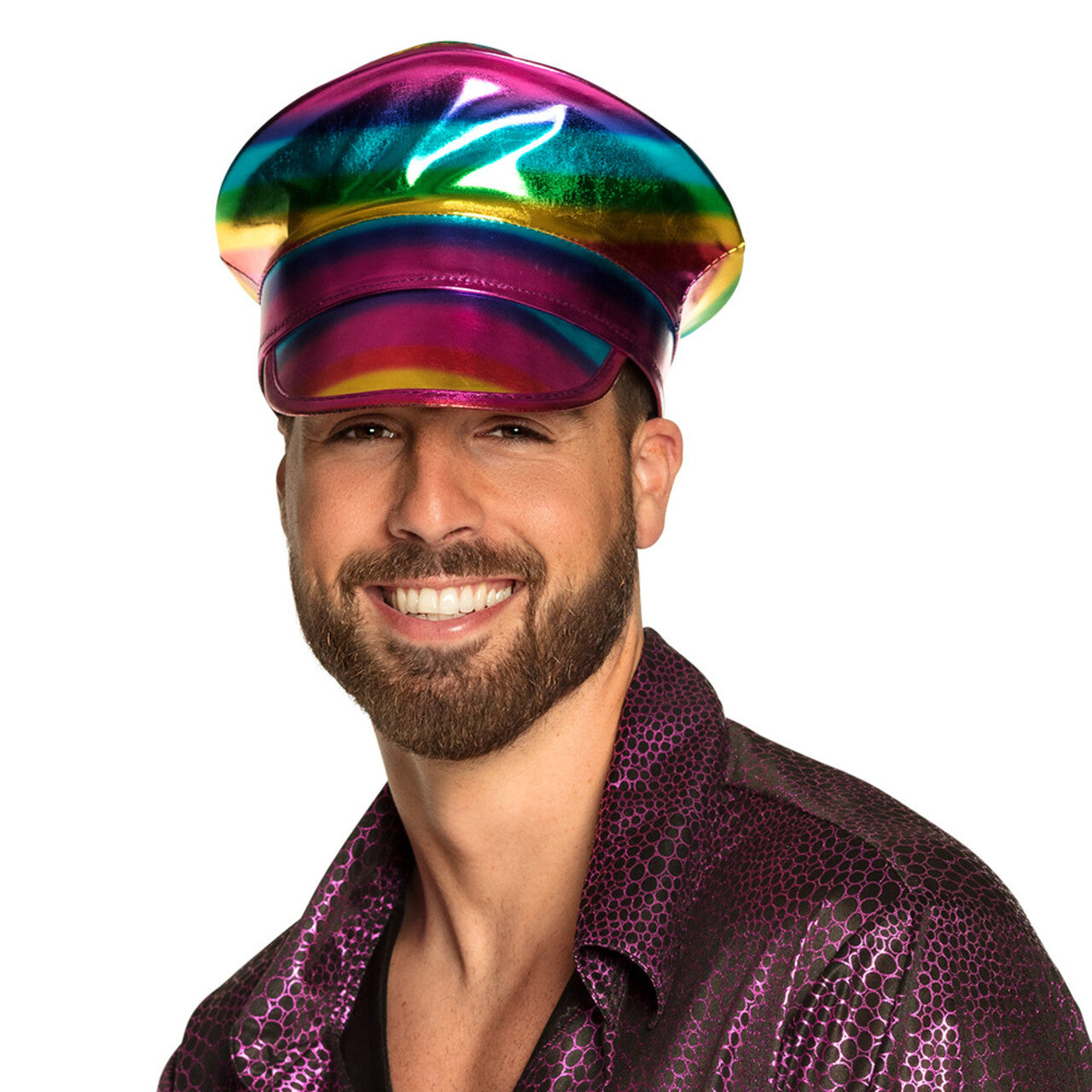Op deze afbeelding zie je een Accessoires, van het merk Boland. Kapiteinspet Rainbow Loveboat