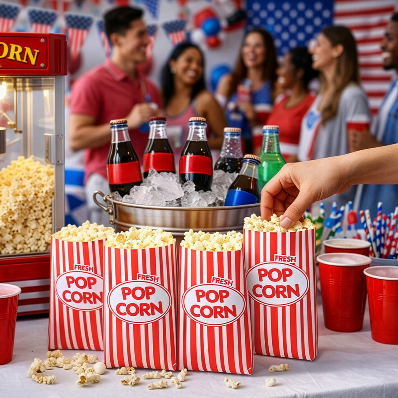 Op deze afbeelding zie je een Accessoires, van het merk Boland. Popcorn Party Zakjes Set 8