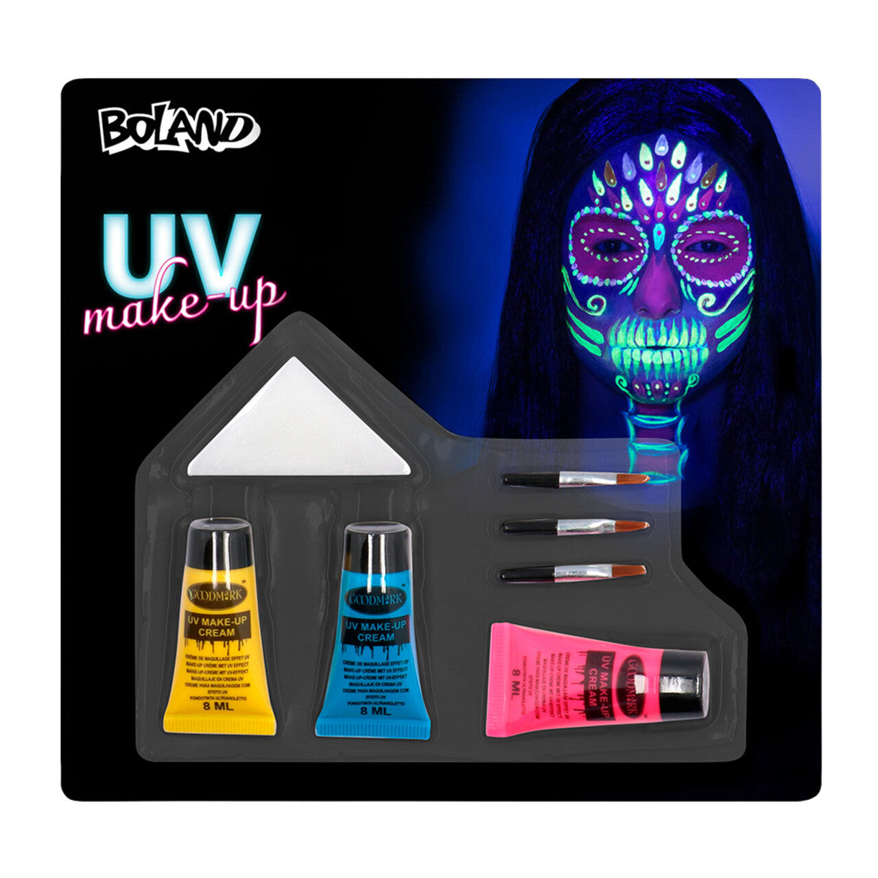 Op deze afbeelding zie je een Accessoires, van het merk Boland. Make-Up Kit Uv Bright Day Of The Dead