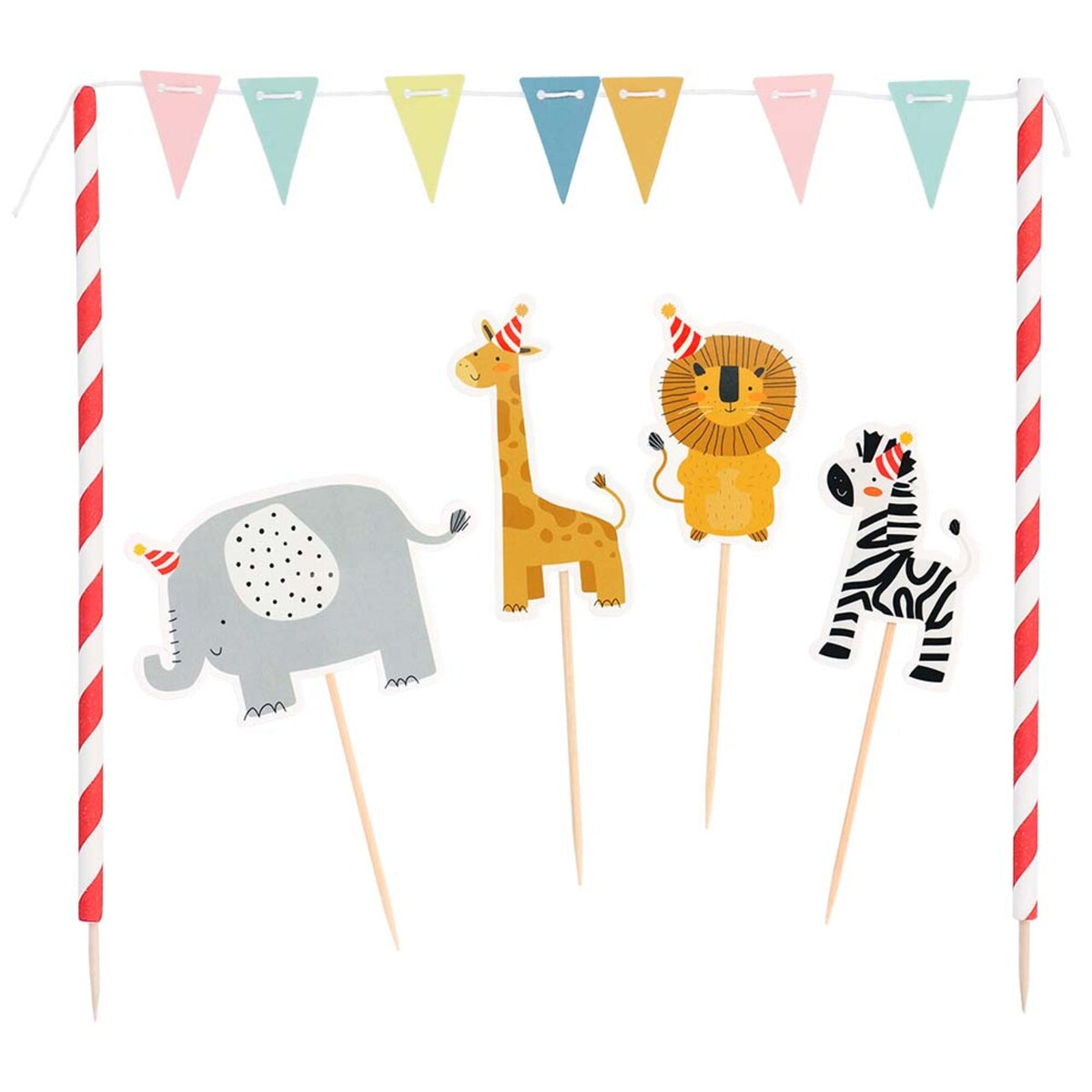 Op deze afbeelding zie je een Decoratie, van het merk Boland. Taartdecoratie Safari Dieren