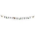 Karton-Buchstabengirlande T-Rex happy Birthday