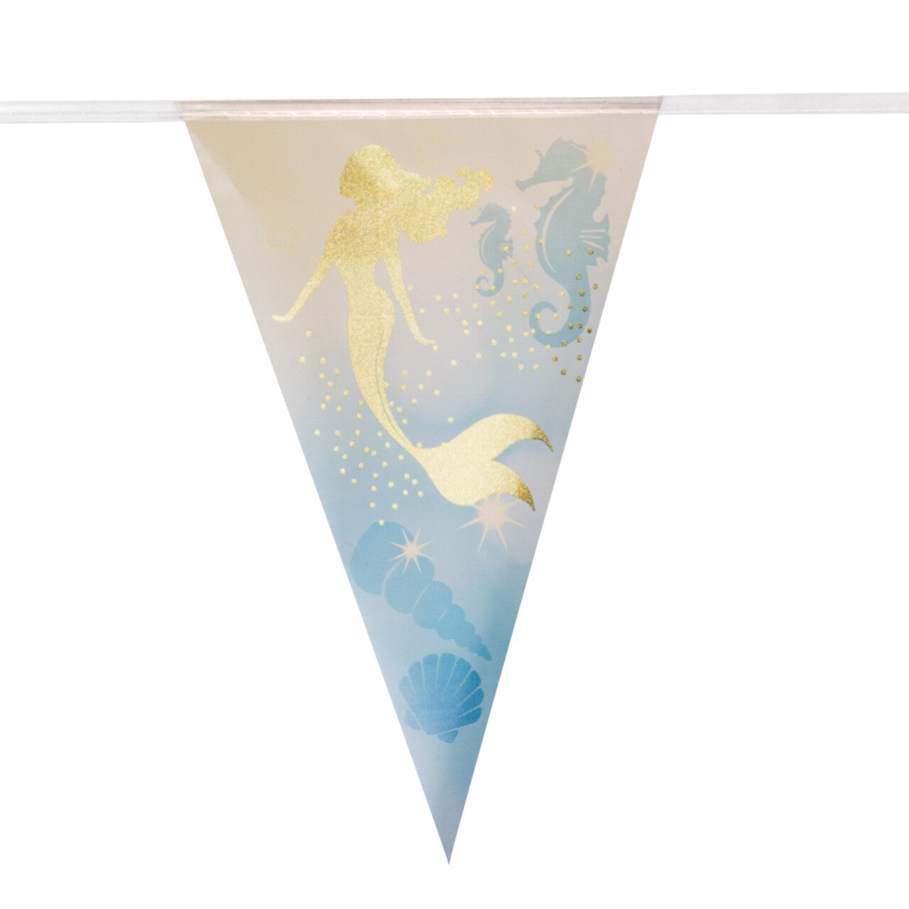 Op deze afbeelding zie je een Decoratie, van het merk Boland. Folie Vlaggenlijn Zeemeermin Zeepaardje