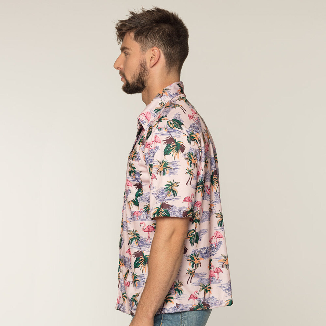 Op deze afbeelding zie je een Kostuums, van het merk Boland. Flamingo Beach Shirt Man