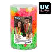 Op deze afbeelding zie je een Accessoires, van het merk Boland. Set 25 Stuks Hawaï Kransen 4 Kleuren Oranje / Geel / Roze / Oranje