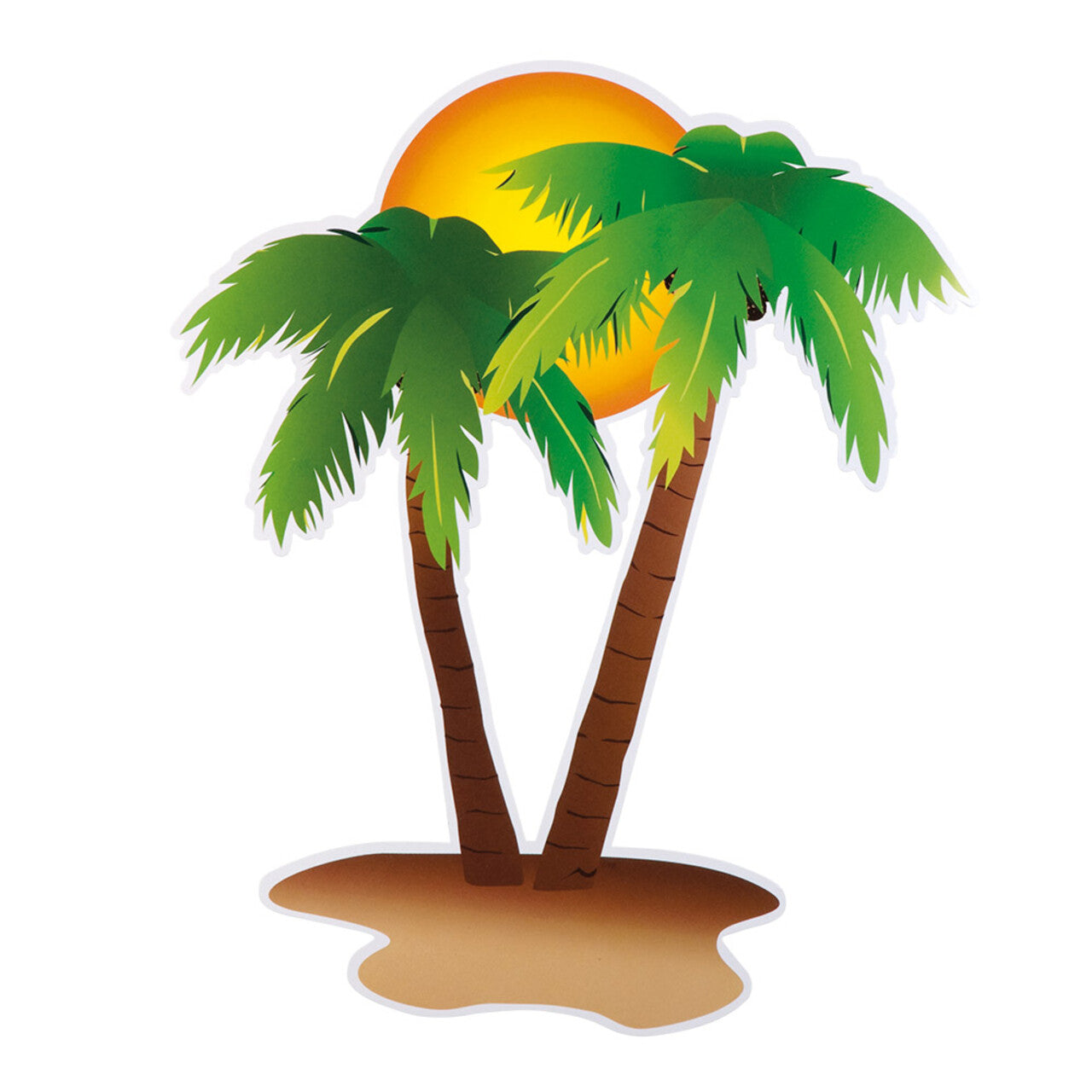 Op deze afbeelding zie je een Decoratie, van het merk Boland. Set 4 Kartonnen Decoraties Vibing Op Hawaii