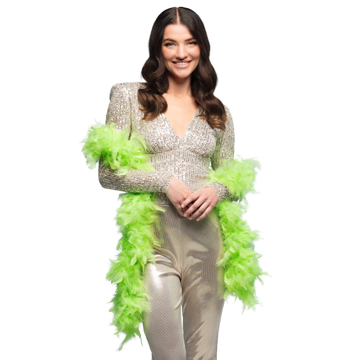 Op deze afbeelding zie je een Accessoires, van het merk Boland. Boa Lichtgroen Uv Disco Wonder