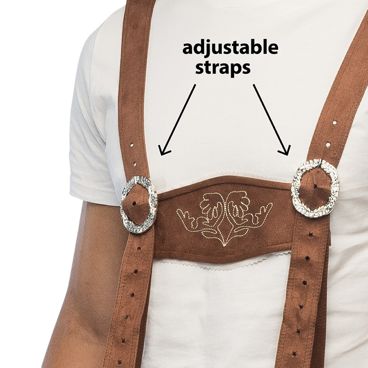 Op deze afbeelding zie je een Kostuums, van het merk Boland. Lederhose Bruin Tiroler Frits Man