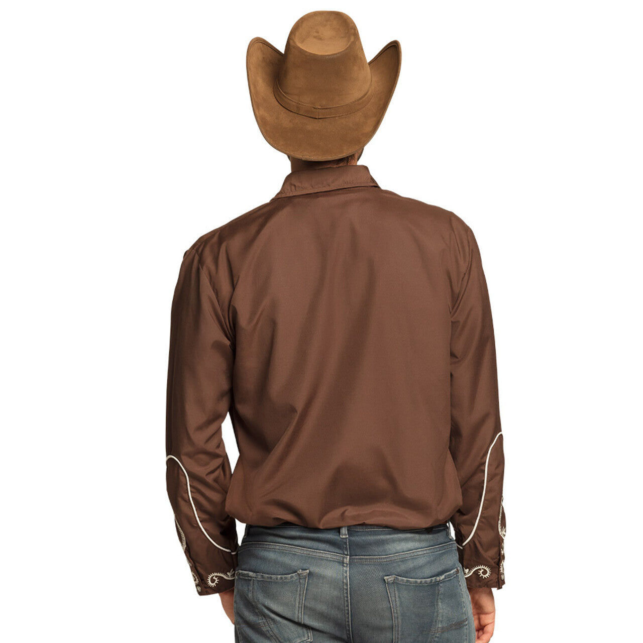 Op deze afbeelding zie je een Kostuums, van het merk Boland. Saloon Saul Overhemd Bruin Man