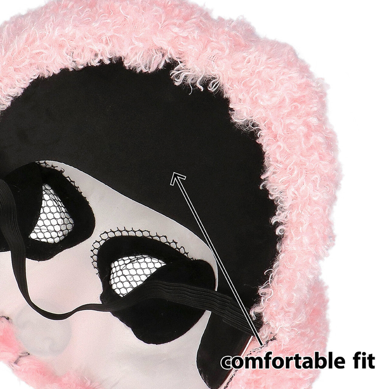 Op deze afbeelding zie je een Accessoires, van het merk Boland. Pluchen Halfmasker Roze Zachte Poedel
