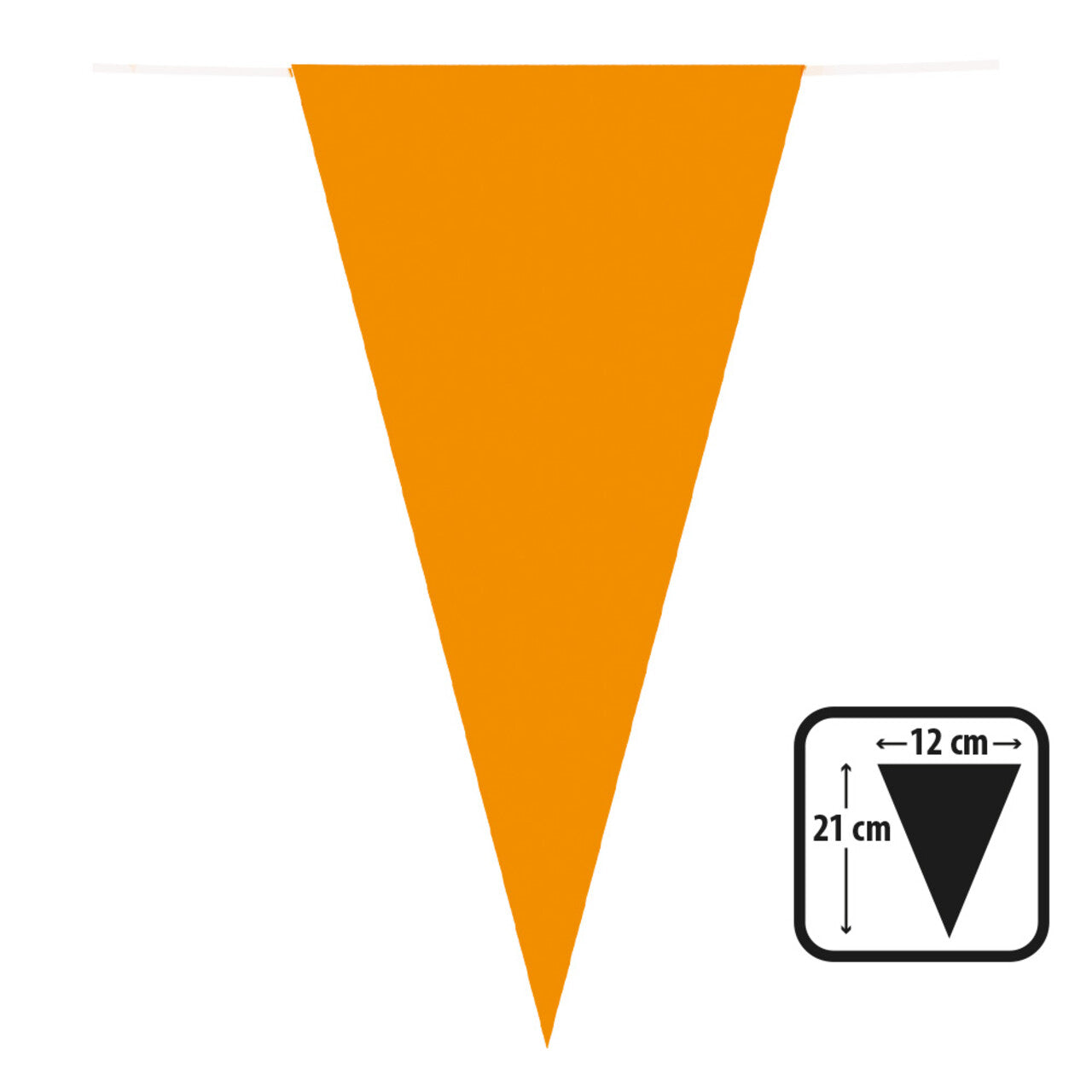 Op deze afbeelding zie je een Decoratie, van het merk Boland. Lange Vlaggenlijn Oranje Feest 10 Meter