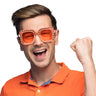 Grote Partybril Bling Bling Oranje Met Strass