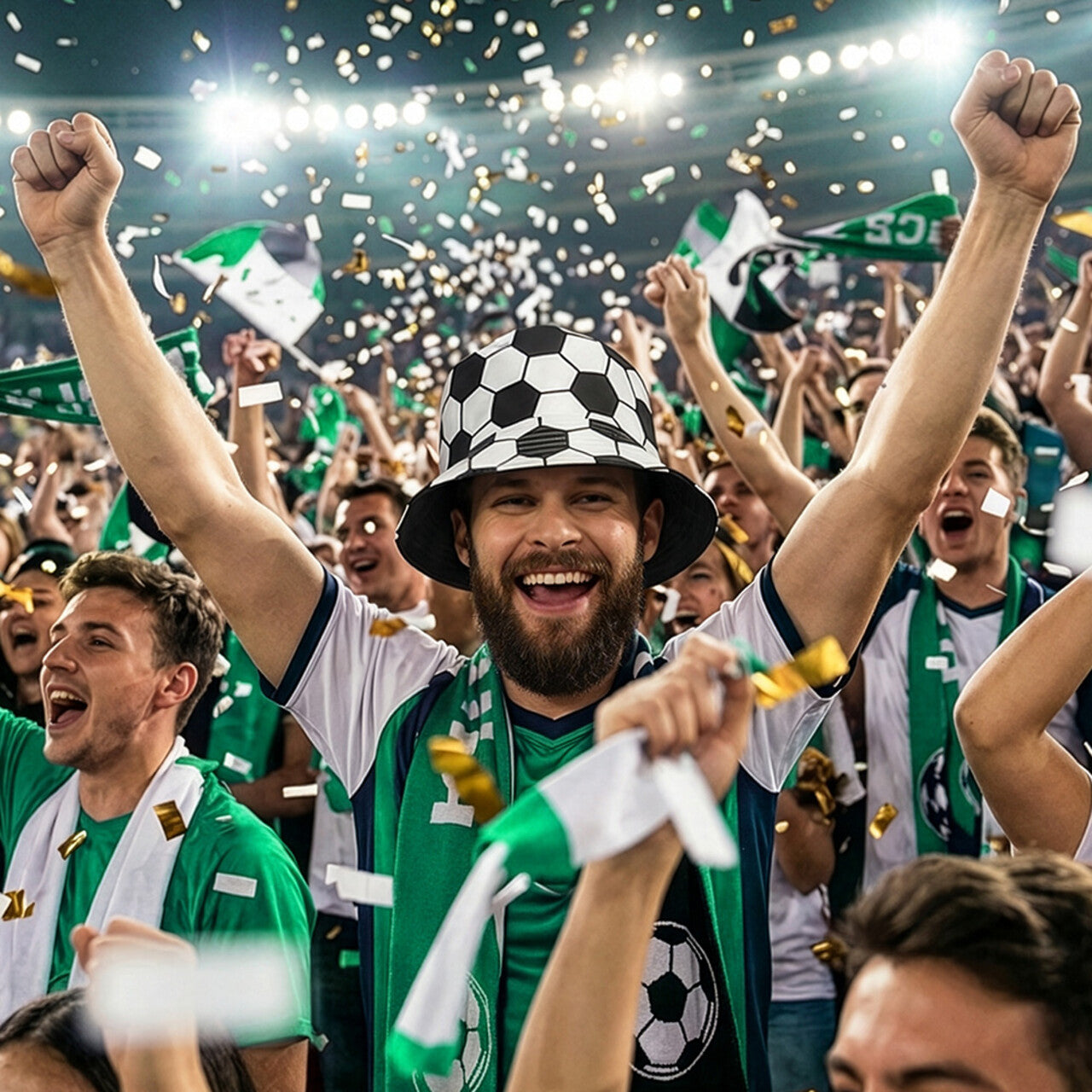 Op deze afbeelding zie je een Accessoires, van het merk Boland. Voetbal Fan Bucket Hat
