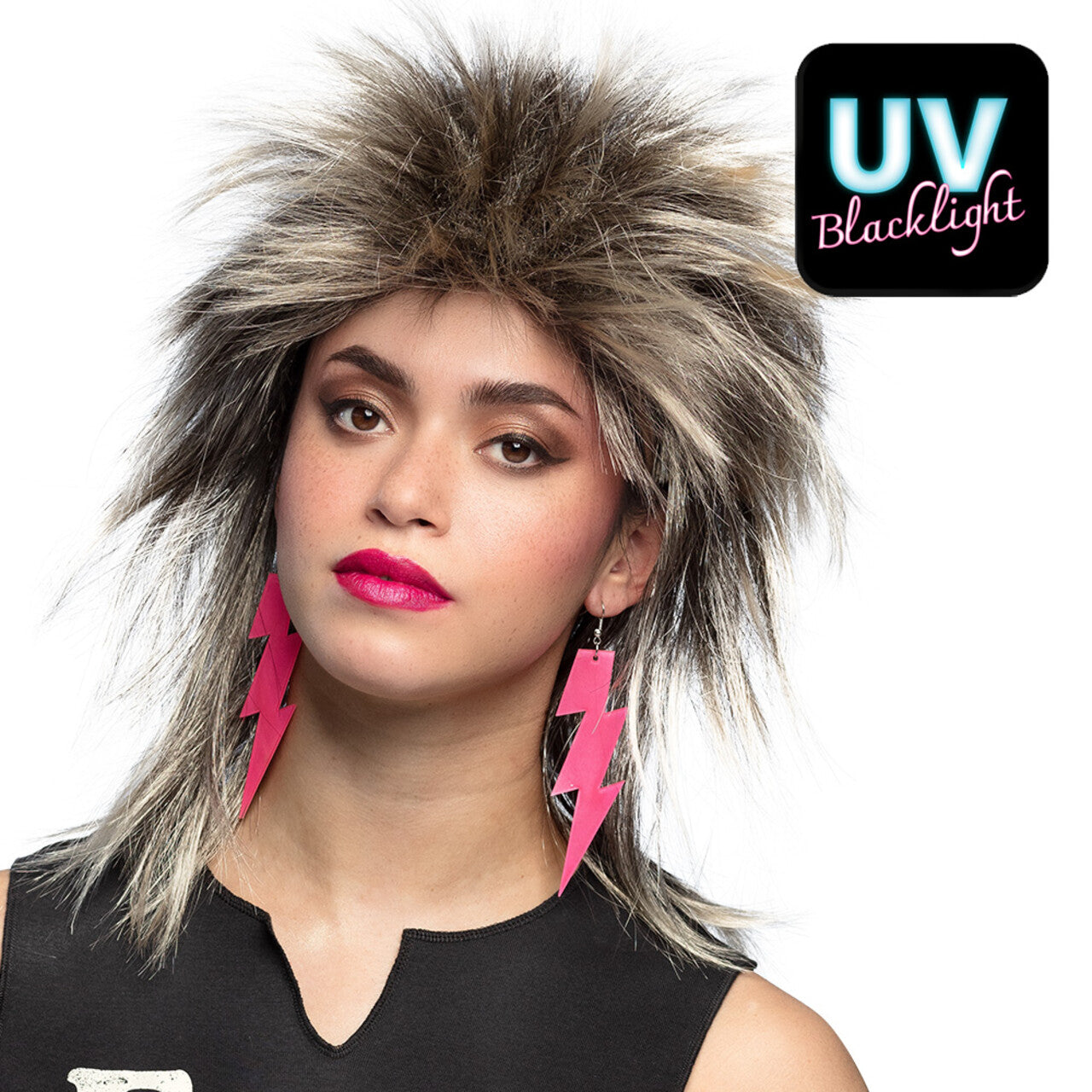 Op deze afbeelding zie je een Accessoires, van het merk Boland. Paar Oorbellen Flash Neonroze Uv