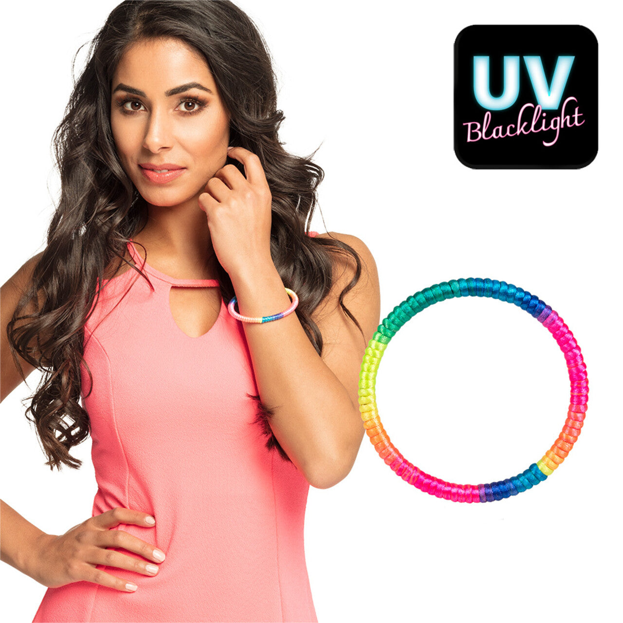 Op deze afbeelding zie je een Accessoires, van het merk Boland. Funky Pride Armband (Uv Blacklight)