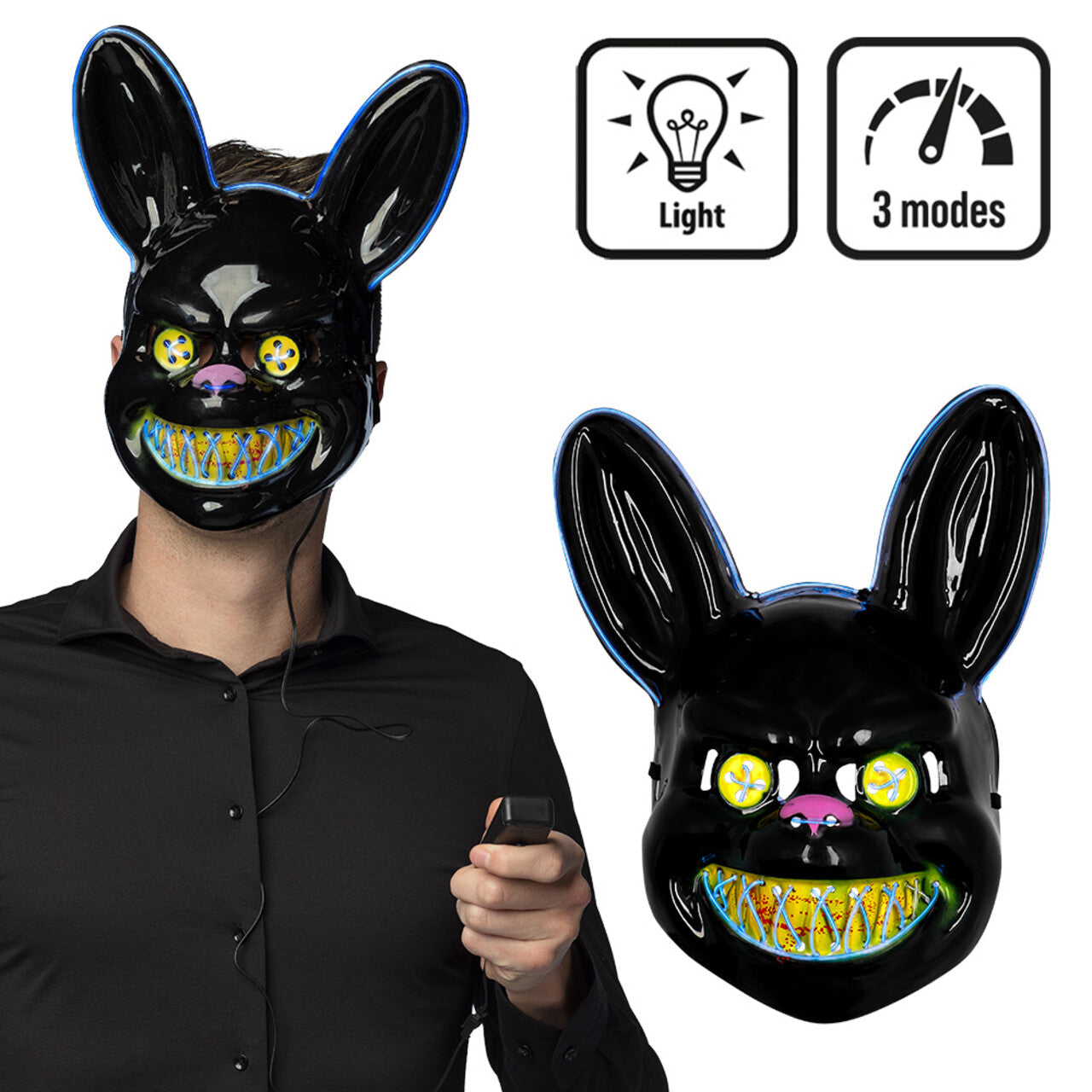 Op deze afbeelding zie je een Accessoires, van het merk Boland. Masker Killer Rabbit Met Licht