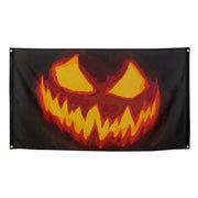 Op deze afbeelding zie je een Decoratie, van het merk Boland. Grote Vlag Creepy Pumpkin