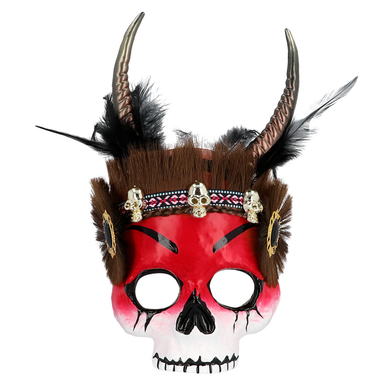 Op deze afbeelding zie je een Accessoires, van het merk Boland. Masker Voodoo Mawu Demon Skelet