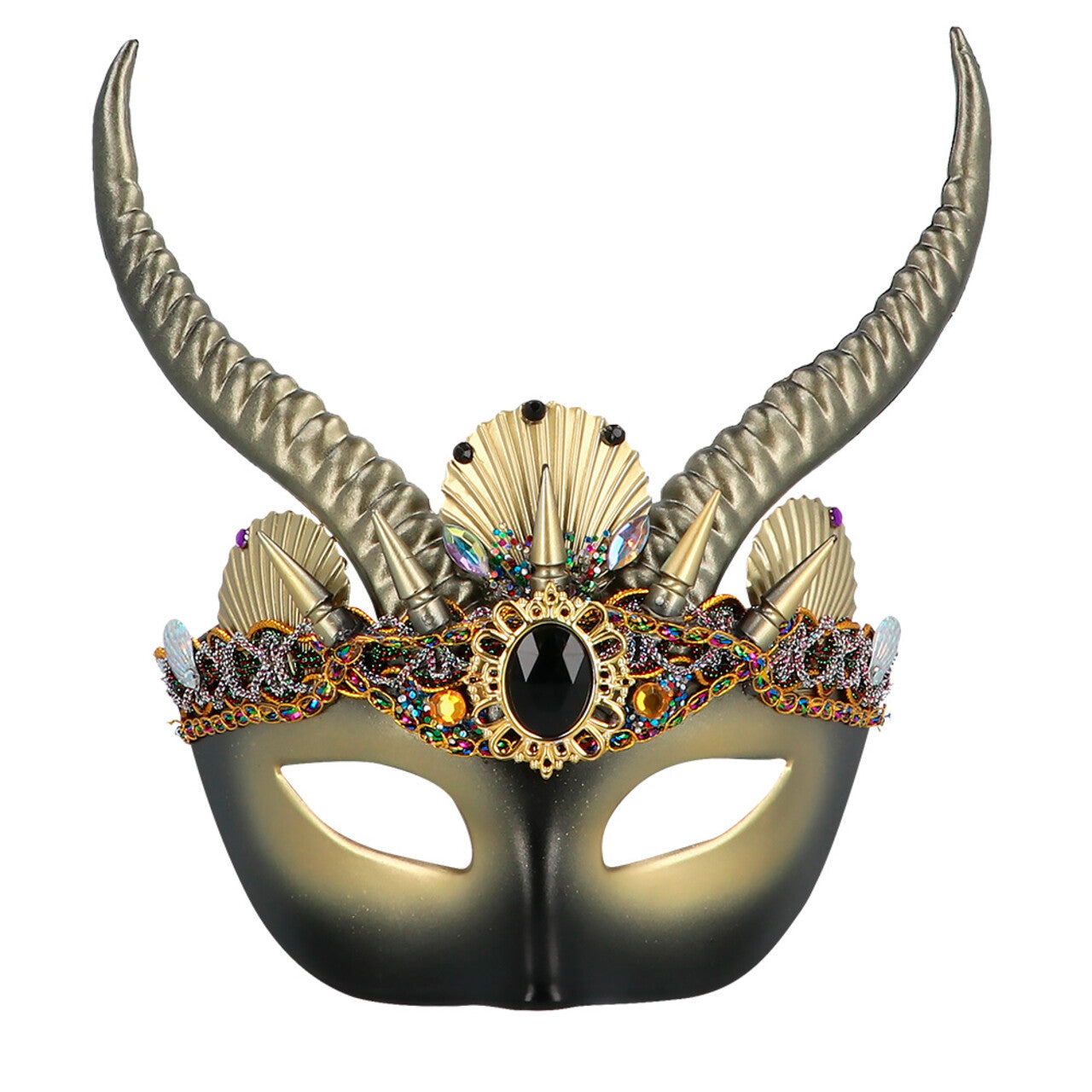 Op deze afbeelding zie je een Accessoires, van het merk Boland. Masker Voodoo Yemoja Met Hoorns