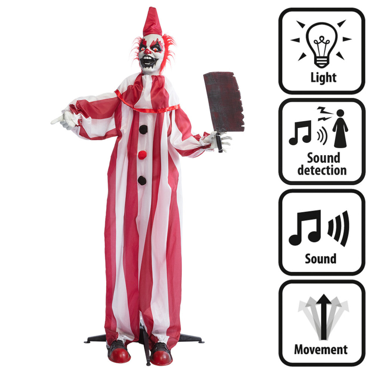 Op deze afbeelding zie je een Decoratie, van het merk Boland. Staande Decoratie Clown Chuckles 180 Cm