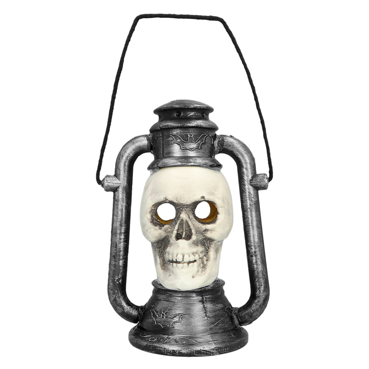 Op deze afbeelding zie je een Decoratie, van het merk Boland. Sinistere Lantaarn Schedel Met 3 Kleuren Licht