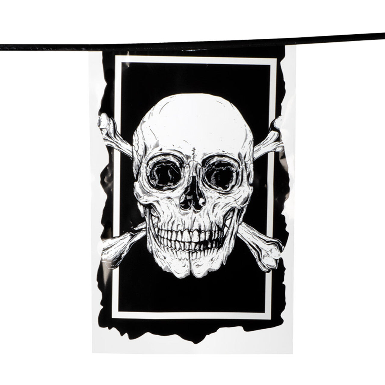 Op deze afbeelding zie je een Decoratie, van het merk Boland. Vlaggenlijn Piraat Skully Party 6 Meter