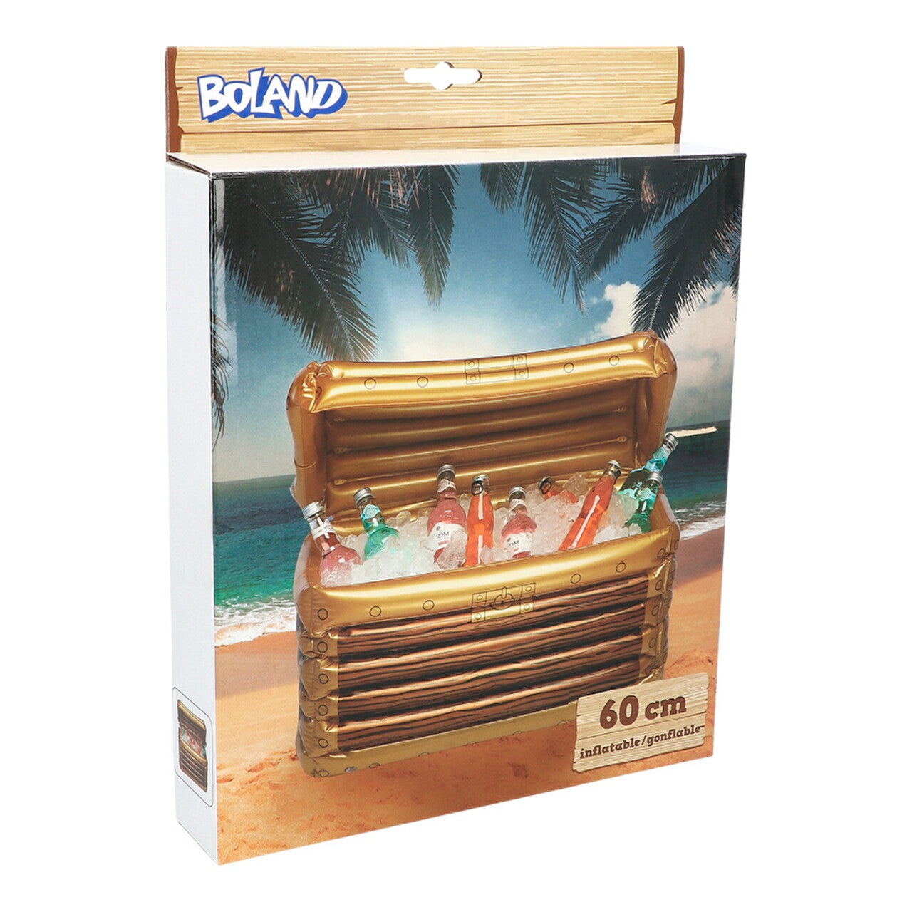 Op deze afbeelding zie je een Decoratie, van het merk Boland. Opblaasbare Koelbox Schatkist (60 Cm)