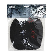 Op deze afbeelding zie je een Decoratie, van het merk Boland. Spinrag 100 G Zwart Met 6 Spinnen