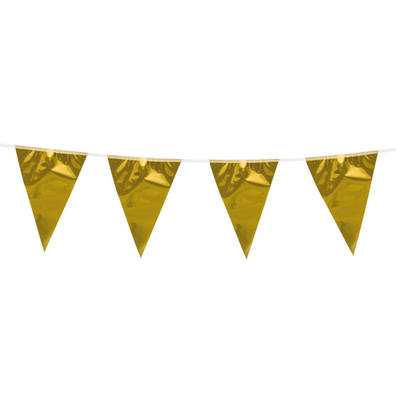 Op deze afbeelding zie je een Decoratie, van het merk Boland. Folie Vlaggenlijn Met Grote Vlaggen Goud