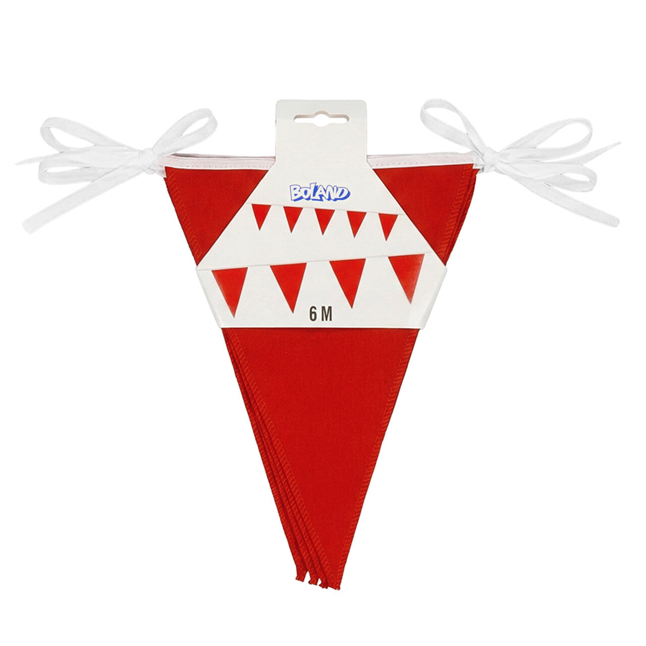 Op deze afbeelding zie je een Decoratie, van het merk Boland. Polyester Vlaggenlijn Rood 6 Meter