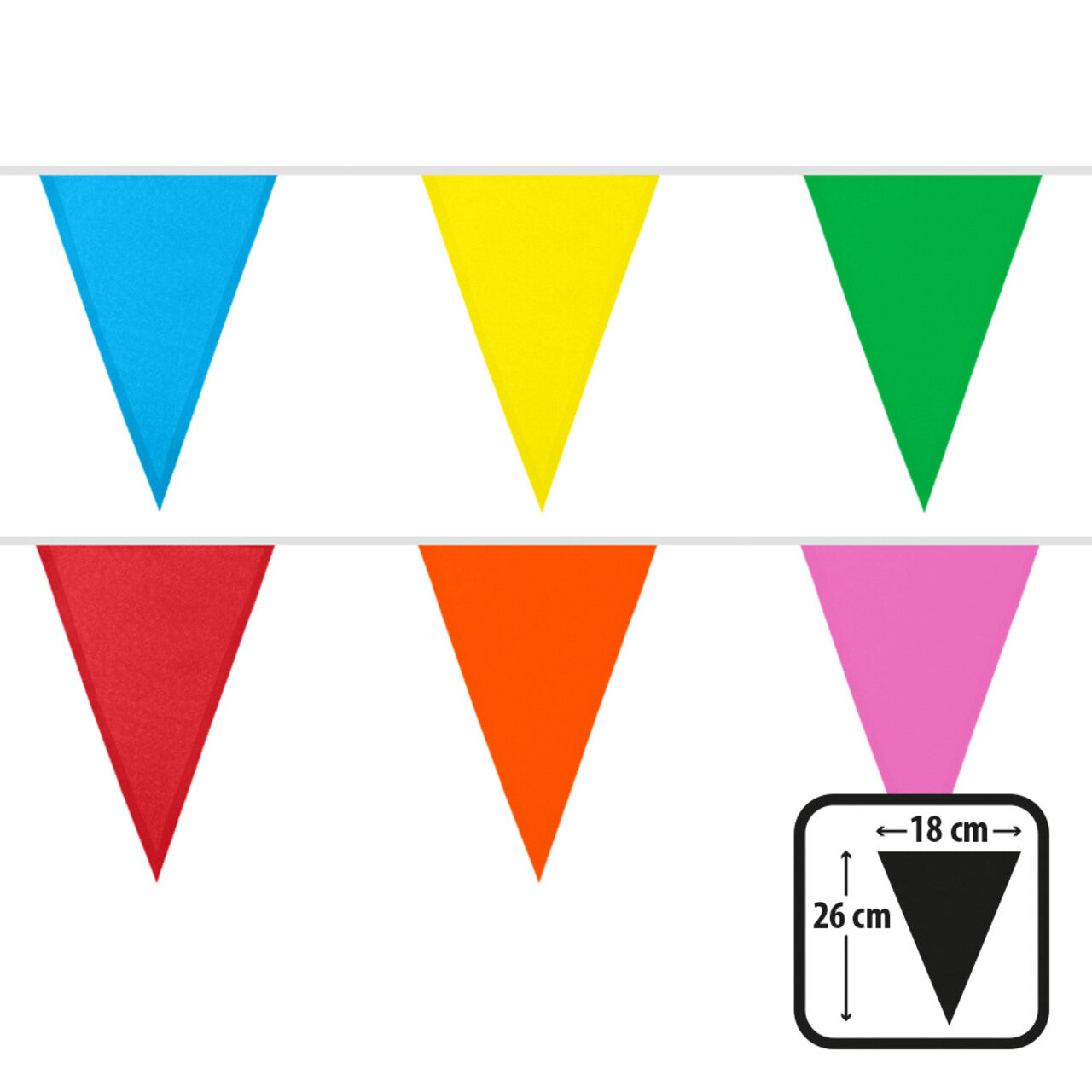 Op deze afbeelding zie je een Decoratie, van het merk Boland. Vrolijke Multicolor Vlaggenlijn