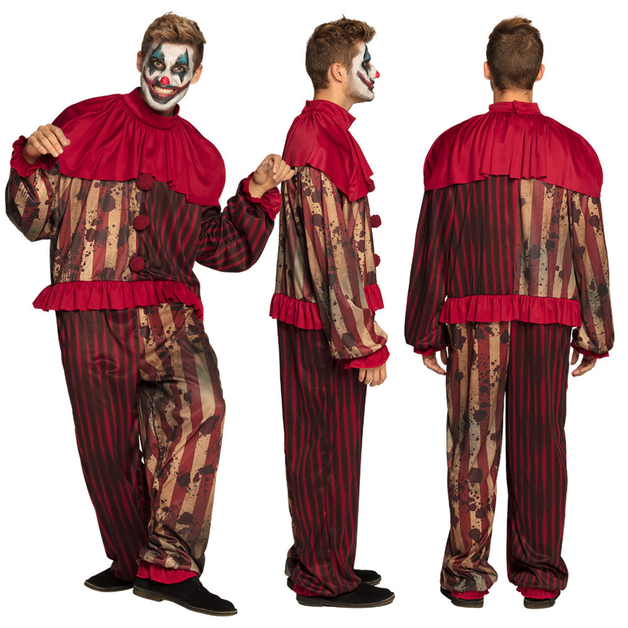Op deze afbeelding zie je een Kostuums, van het merk Boland. Midnight Horror Clown Man Kostuum