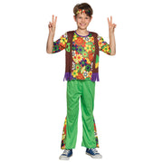 Op deze afbeelding zie je een Kostuums, van het merk Boland. Hippie Jimmy Woodstock Kind Kostuum